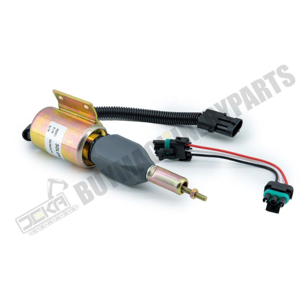 24V Fuel Shutoff Solenoid Valve RE502474 RE516083 for John Deere 120 160LC 200LC 230LC 270LC 670C 672CH 624H
