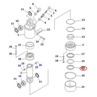 Retén de aceite de 2 piezas 56D-50-13190 para camiones Komatsu HM300-2/400-5
