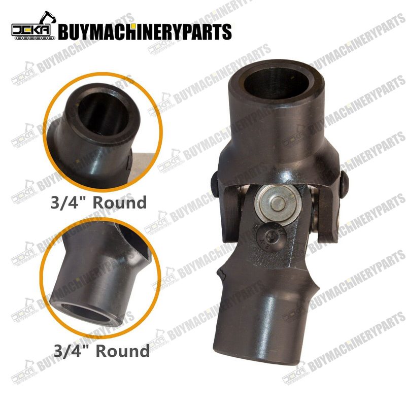 3/4" Round X 3/4" Round Powder Coated Universal Steering Shaft U Joint Coupler - Buymachineryparts