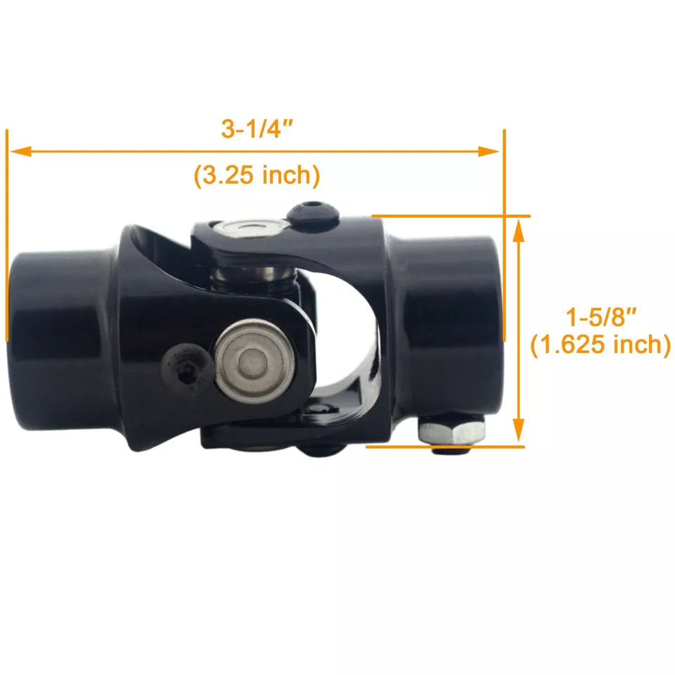 3/4" 30 Spline X 3/4" Round Steering Universal Joint U Joint Shaft Coupler Black