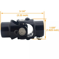 3/4" 30 Spline X 3/4" Round Steering Universal Joint U Joint Shaft Coupler Black