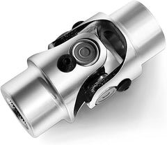 3/4" Round x 3/4" -30 Spline Chrome Steering Universal Joint Single U Joint Shaft,Total Length: 83mm (3-1/4")