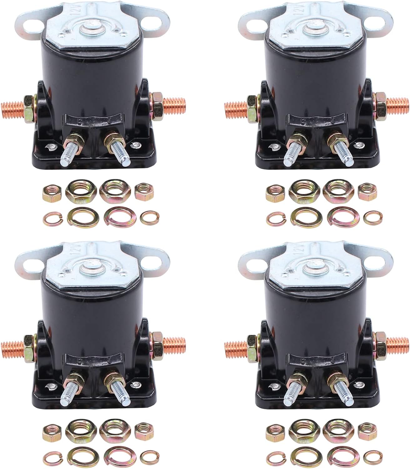 4 Pcs 12V Starter Solenoid Relay for Warn Winch XD9000 XD9000i 9.5ti
