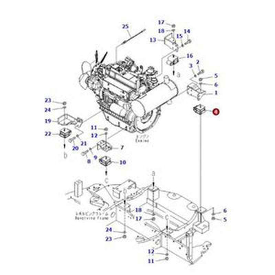 4 PCS Mounting Rubber Cushions 20S-01-71331 for Komatsu Excavators