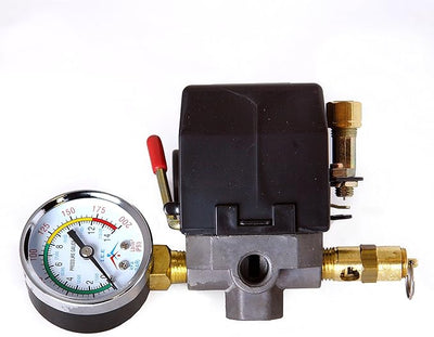 4 Ports 95-125 PSI With 0-200 PSI Gauge 150 PSI Air Compressor Pressure Control Switch LF10-L4 For Lefoo
