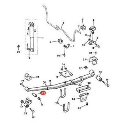 Juego de 4 bujes 52000504 para Jeep Cherokee/Comanche/Wagoneer 1984-1990