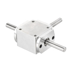 uxcell 90 Degree Right Angle Bevel Gearbox 1:1 Forward Double Output Shaft, Aluminum Frame, 8mm Shaft, 118x87x30mm - Light-Duty Right-Angle Drive for DIY & Equipment