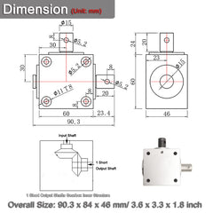 1:1 Right Angle Bevel Gearbox 1.5 Module 20 Teeth 90 Degree Drive Steering Gear with 15mm Shaft, Aluminum Alloy & #45 Steel - DIY & Equipment Right-Angle Drive
