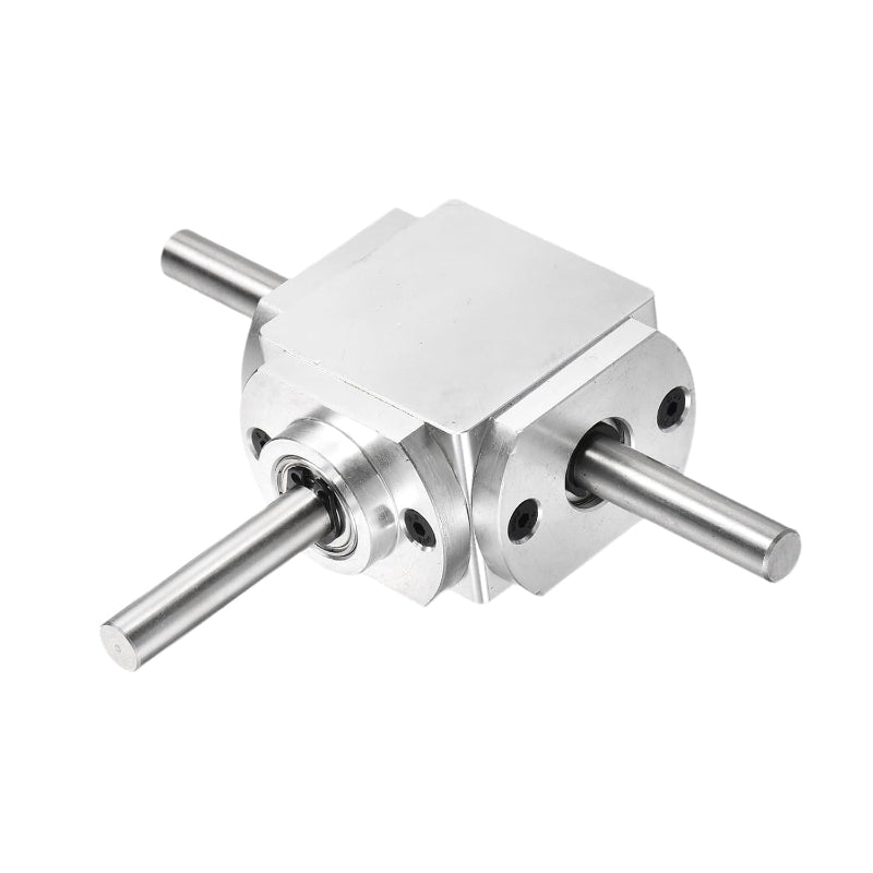 uxcell 90 Degree Right Angle Bevel Gearbox 1:1 Forward Double Output Shaft, Aluminum Frame, 8mm Shaft, 118x87x30mm - Light-Duty Right-Angle Drive for DIY & Equipment