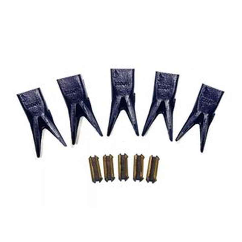 5 Sets Aftermarket Bucket Tooth & Flexpin for Excavator - H&L Tooth 230WTL & 23FP