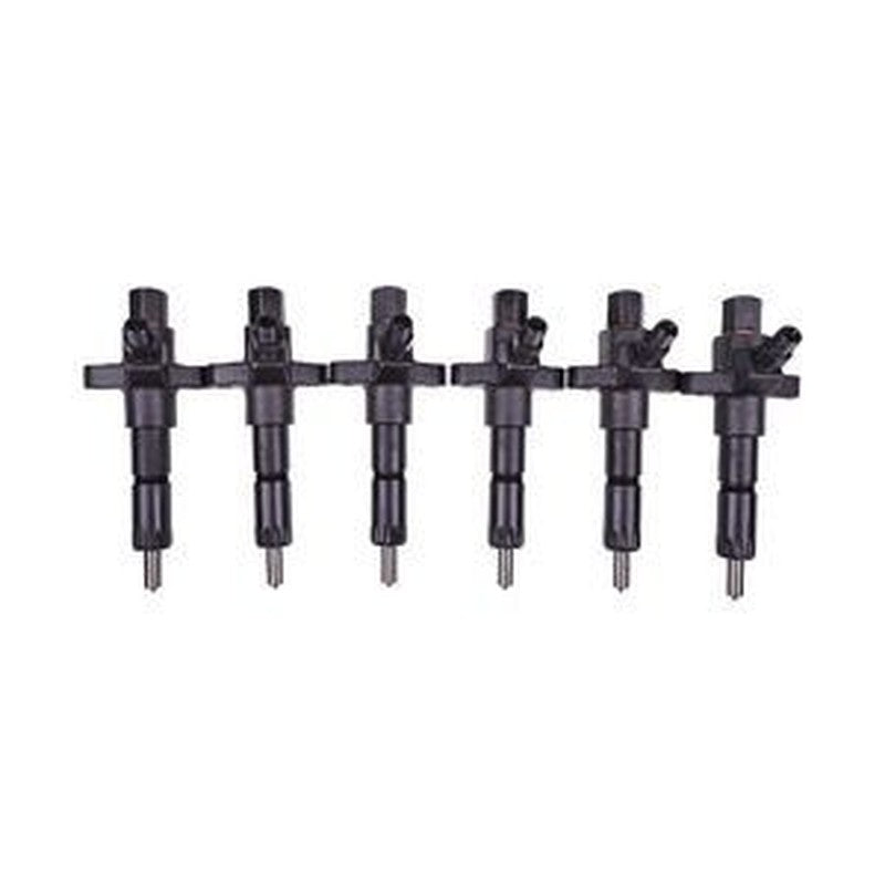 6-Piece Fuel Injector Set 1153004070 & 105160-5240 for Isuzu 6BG1 Engine & Hitachi ZX Excavators