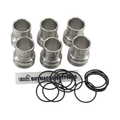 6 Pcs Injector Sleeve With O-Ring 227-1200 for Caterpillar CAT Engine C7 C9 C-9 Excavator 324D 325D 329D 330D 336D - Buymachineryparts