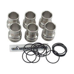 6 Pcs Injector Sleeve With O-Ring 227-1200 for Caterpillar CAT Engine C7 C9 C-9 Excavator 324D 325D 329D 330D 336D - Buymachineryparts