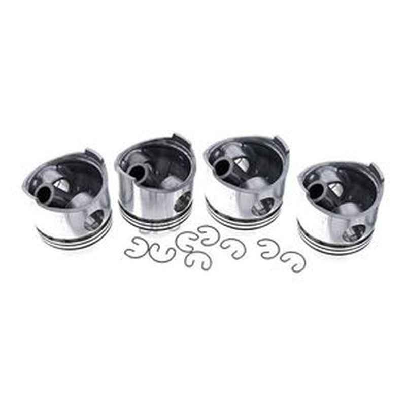 4-Piece Piston Kit 1J701-21112 for Kubota V2607 Engine