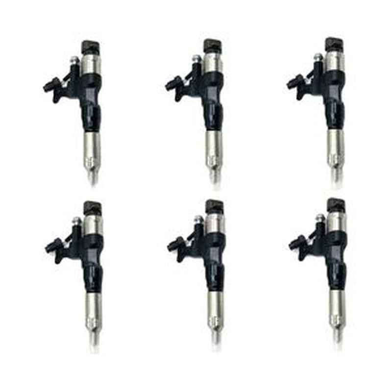 6-Piece Fuel Injector Set 23670-E0291 23910-1360 for Hino J08E Truck Engine