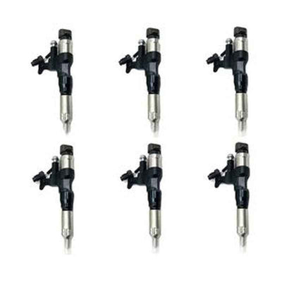 6-Piece Fuel Injector Set 23670-E0291 23910-1360 for Hino J08E Truck Engine