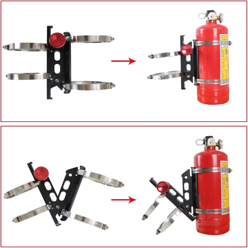 Quick Release Aluminum Roll Bar Fire Extinguisher Mount,6061-T6 Billet Aluminum,Fits Jeep Wrangler Gladiator Bronco UTV Polaris RZR Can-Am,1-10Lb (8 Clamps)