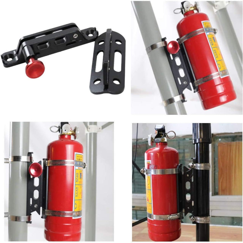 Quick Release Aluminum Roll Bar Fire Extinguisher Mount,6061-T6 Billet Aluminum,Fits Jeep Wrangler Gladiator Bronco UTV Polaris RZR Can-Am,1-10Lb (8 Clamps)