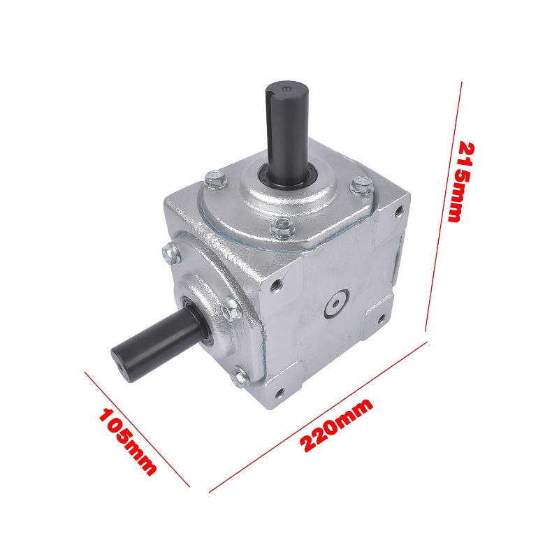 40 HP Right Angle Bevel Gearbox 1:1 CW/CW with 1" Keyed Shaft, 4-1/4" Square Bolt Pattern, 1800 RPM Max - Replacement for Live PTO, Auger & Conveyor Right-Angle Drives