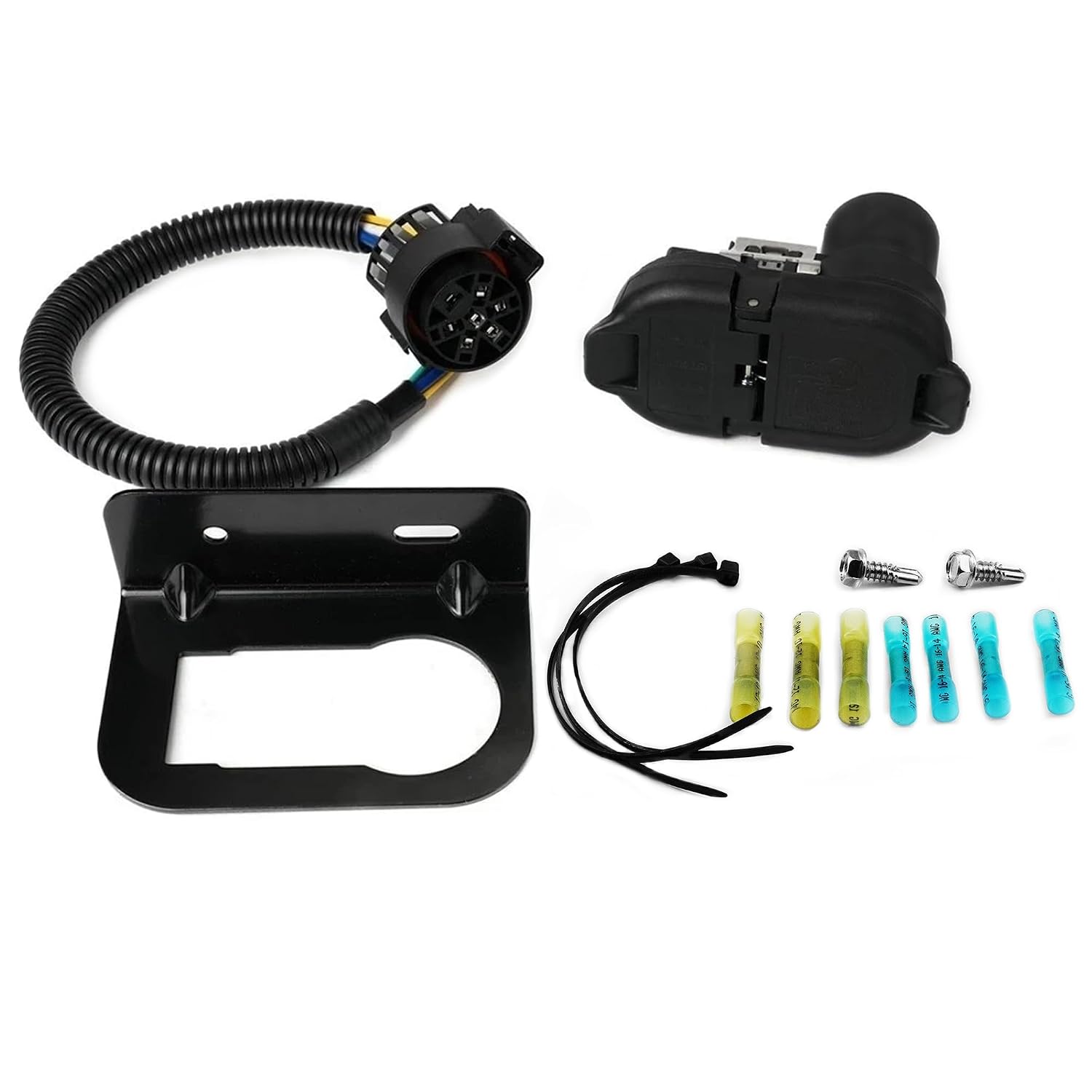 USCAR 7-Way & 4-Pin Tow Hitch Wiring Harness Plug Receptacle Connector Kit, Fit for Chevy/GM/Toyota/Ford/Dodge Pickups buymachineryparts