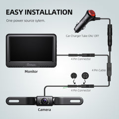 「Clearance」 Car Rear View Backup Camera Cars HD Night Vision 4.3" Monitor Back Up Waterproof buymachineryparts