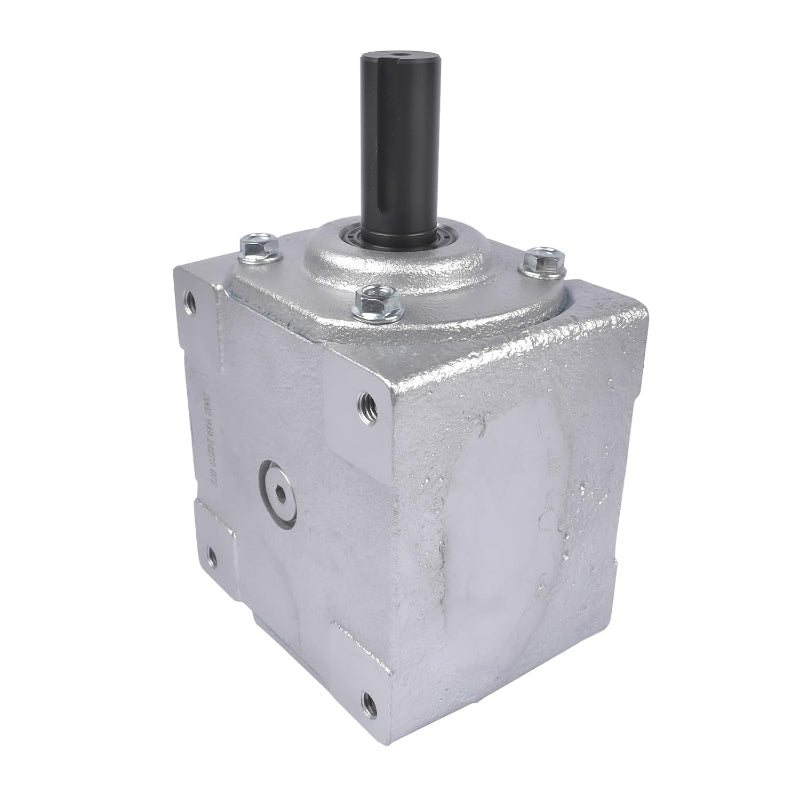40 HP Right Angle Bevel Gearbox 1:1 CW/CW with 1" Keyed Shaft, 4-1/4" Square Bolt Pattern, 1800 RPM Max - Replacement for Live PTO, Auger & Conveyor Right-Angle Drives