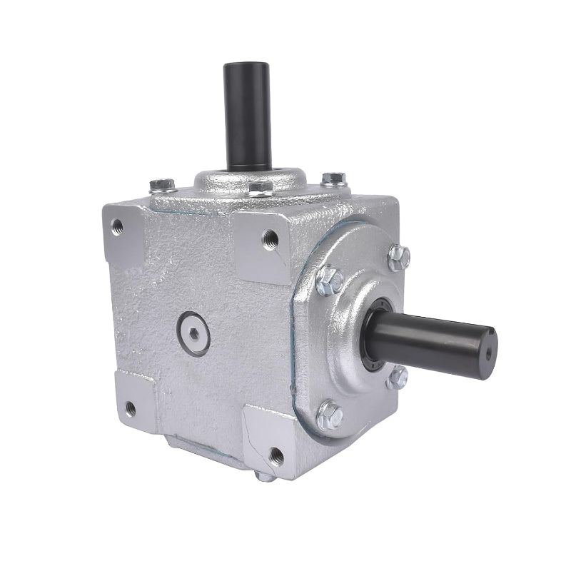 40 HP Right Angle Bevel Gearbox 1:1 CW/CW with 1" Keyed Shaft, 4-1/4" Square Bolt Pattern, 1800 RPM Max - Replacement for Live PTO, Auger & Conveyor Right-Angle Drives