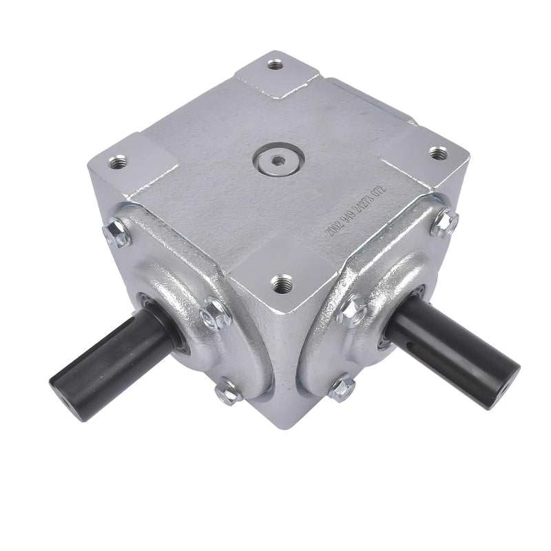 40 HP Right Angle Bevel Gearbox 1:1 CW/CW with 1" Keyed Shaft, 4-1/4" Square Bolt Pattern, 1800 RPM Max - Replacement for Live PTO, Auger & Conveyor Right-Angle Drives
