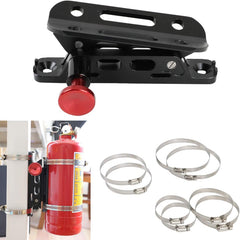 Quick Release Aluminum Roll Bar Fire Extinguisher Mount,6061-T6 Billet Aluminum,Fits Jeep Wrangler Gladiator Bronco UTV Polaris RZR Can-Am,1-10Lb (8 Clamps)