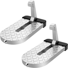 Car Door Step,Folding Aluminum Alloy Step,Universal Fit Roof Access,Fits All SUV/Truck/Car Door Latches(Silver-2PCS)