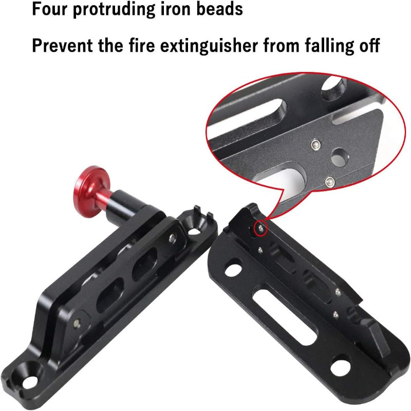 Quick Release Aluminum Roll Bar Fire Extinguisher Mount,6061-T6 Billet Aluminum,Fits Jeep Wrangler Gladiator Bronco UTV Polaris RZR Can-Am,1-10Lb (8 Clamps)