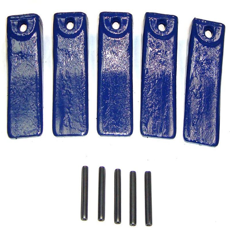 X156 Bucket Teeth 5-Pack + Long Pins,Forged Hensley Style for Skid Steer & Mini Excavator,Fits Bobcat CAT John Deere Kubota Takeuchi,Made in USA