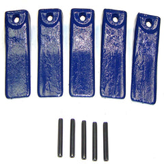 X156 Bucket Teeth 5-Pack + Long Pins,Forged Hensley Style for Skid Steer & Mini Excavator,Fits Bobcat CAT John Deere Kubota Takeuchi,Made in USA