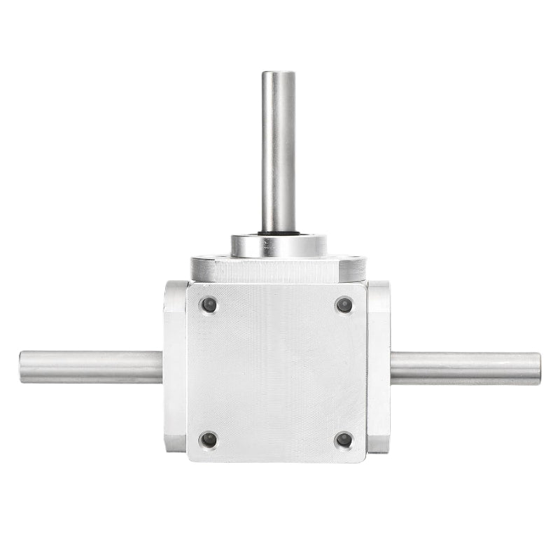 uxcell 90 Degree Right Angle Bevel Gearbox 1:1 Forward Double Output Shaft, Aluminum Frame, 8mm Shaft, 118x87x30mm - Light-Duty Right-Angle Drive for DIY & Equipment