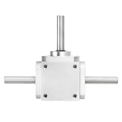 uxcell 90 Degree Right Angle Bevel Gearbox 1:1 Forward Double Output Shaft, Aluminum Frame, 8mm Shaft, 118x87x30mm - Light-Duty Right-Angle Drive for DIY & Equipment