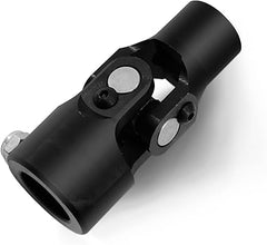 Junta universal de dirección negra de 3/4" redonda x 1"-48 estrías, eje de junta simple en U, longitud total: 96 mm (3-3/4")