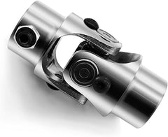 3/4" 20 Spline X 3/4" Round Steering Shaft U Joint Single Chrome Universal Joint Coupling (3-1/4" Overall Length)