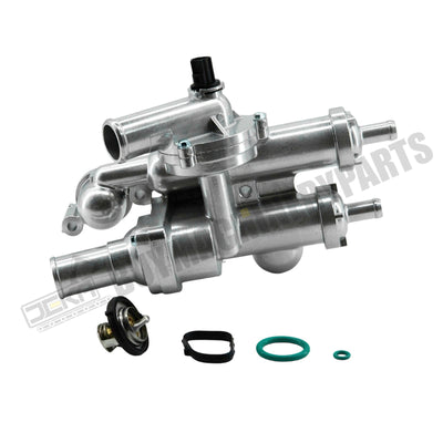 68003582AB Upgrade Aluminium Thermostat Housing Assembly Compatible with 11-14 Chrysler 200,07-10 Sebring/Dodge 08-14 Avenger,07-12 Caliber,09-20 Journey/08-17 Jeep Compass,Patriot Replace 4884571AB