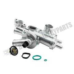 Carcasa de termostato de aluminio mejorada 68003582AB. Compatible con Chrysler 200 (2011-2014), Sebring (2007-2010), Dodge Avenger (2008-2014), Caliber (2007-2012), Journey (2009-2020) y Jeep Compass/Patriot (2008-2017). Reemplaza la pieza 4884571AB.
