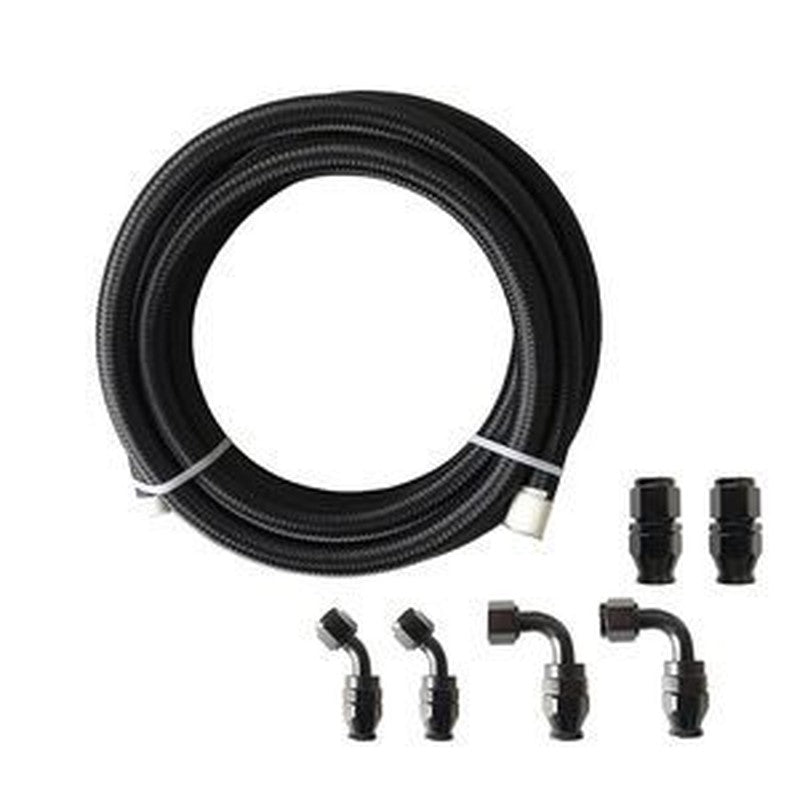 6AN Black Nylon Fuel Line Kit - 10/20/30ft - E85 Compatible