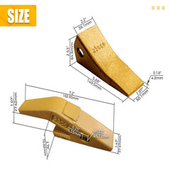 U43792 Weld-On Bucket Tooth Adapter + 23/230 Bucket Teeth with TF23P Flex Pins, for Skid Steer & Excavator,Aftermarket Replacement