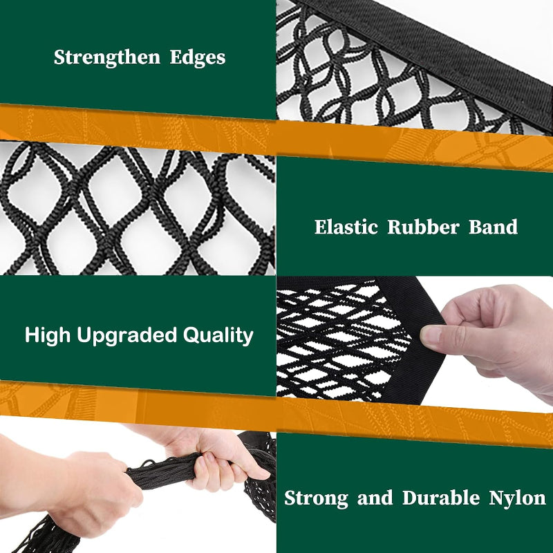Envelope Style Cargo Net Compatible with Ford F150 F250 F350 (2013-2026) - Double-Layer Trunk Tailgate Cargo Netting with Leak-Proof Bottom