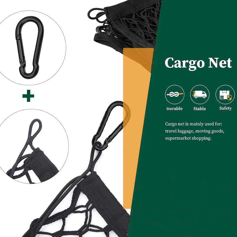 Envelope Style Cargo Net Compatible with Ford F150 F250 F350 (2013-2026) - Double-Layer Trunk Tailgate Cargo Netting with Leak-Proof Bottom