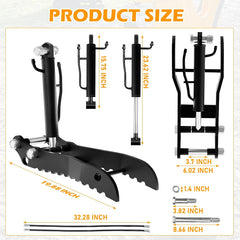 Hydraulic Thumb Clip for Mini Excavators up to 2 Tons - with 2 Hydraulic Hoses & Screws, Manganese Steel | Universal Fit 3-Hole Arm