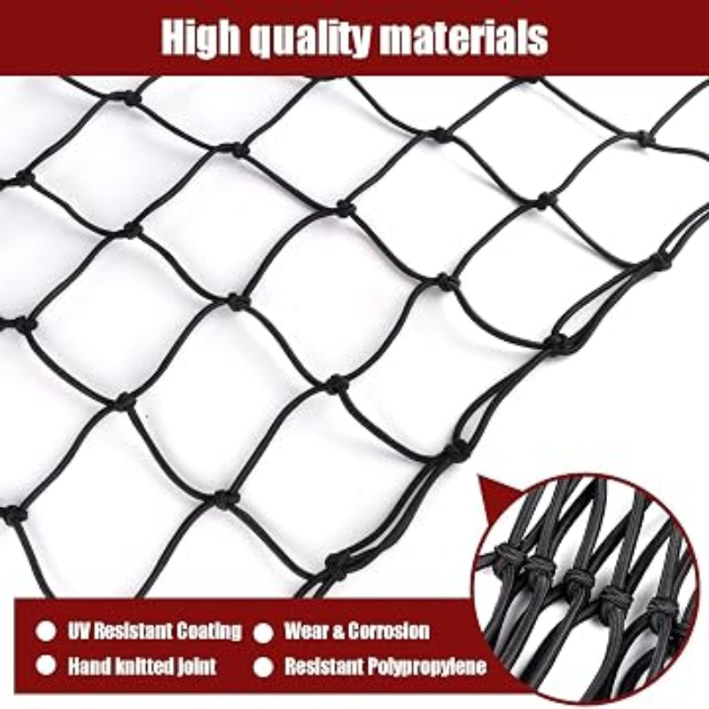 Truck Bed Cargo Net with 24 Metal Carabiners,Pickup Truck Bed Organizer Net,Compatible with Ford Chevy Dodge Ram Toyota