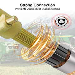 PTO Extender Adaptor 1-3/8" 6-Spline Female × 1-3/8" 21-Spline Male,70HP Tractor Shaft Adapter Link Quick Connect Push-Pin,Hardened Alloy Steel