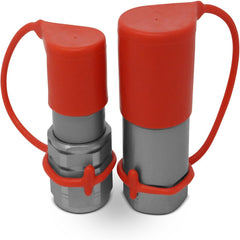 Flat Face Hydraulic Quick Coupler Set 1/2",Skid Steer Flat Face Hydraulic Quick Connect Couplers/Couplings Set w/Dust Caps,Connect Under Pressure,No Spill