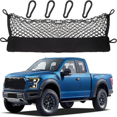 Envelope Style Cargo Net Compatible with Ford F150 F250 F350 (2013-2026) - Double-Layer Trunk Tailgate Cargo Netting with Leak-Proof Bottom