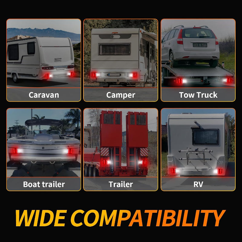 Magnetic Trailer Light Kit Waterproof LED 12V,24ft Cable With 7-Pin Plug,IP68 Waterproof,DOT Certified,Fits All Trailers Trucks Boats RVs