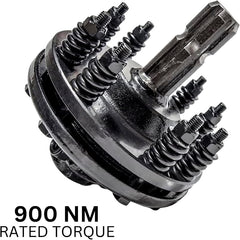 Tractor PTO Slip Clutch 1-3/8" x 6-Spline Both Ends, Adjustable Friction Clutch 30-50 HP 900 Nm for Rotary Cutter PTO Driveline